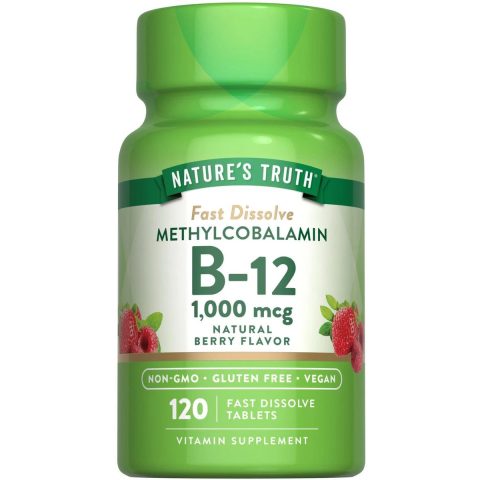 فيتامين ب12 تحت اللسان 1000 مكجم لدعم الطاقة والأعصاب ناتشرز تروث 120 قرص | Vitamin B12 1000 mcg Sublingual Nature’s Truth 120 Tablets