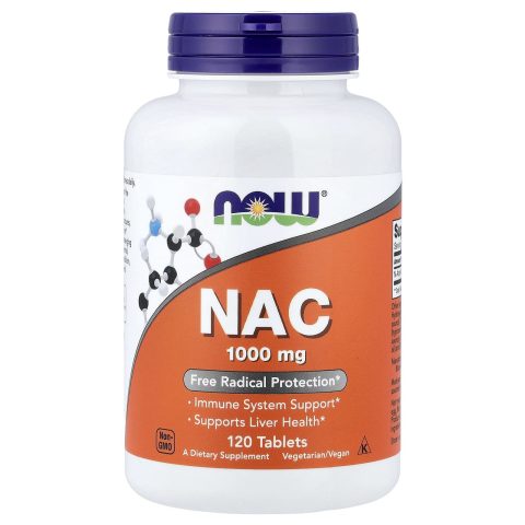إن أسيتيل سيستئين NAC 1000 مجم تركيز عالٍ ناو فودز 120 قرص | NAC 1000 mg NOW Foods 120 Tablets
