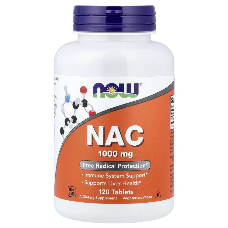 إن أسيتيل سيستئين NAC 1000 مجم تركيز عالٍ ناو فودز 120 قرص | NAC 1000 mg NOW Foods 120 Tablets