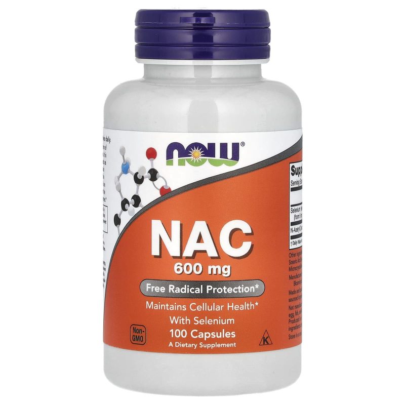 إن أسيتيل سيستئين NAC 600 مجم مع السيلينيوم والمولبيدينوم ناو فودز 100 كبسولة | NAC 600 mg with Selenium & Molybdenum NOW Foods 100 Capsules