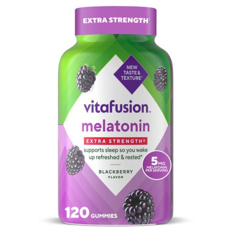 ميلاتونين إكسترا 5 مجم لدعم النوم فيتافيوجن 120 حلوى جيلي | Melatonin Extra Strength 5 mg Vitafusion 120 Gummies